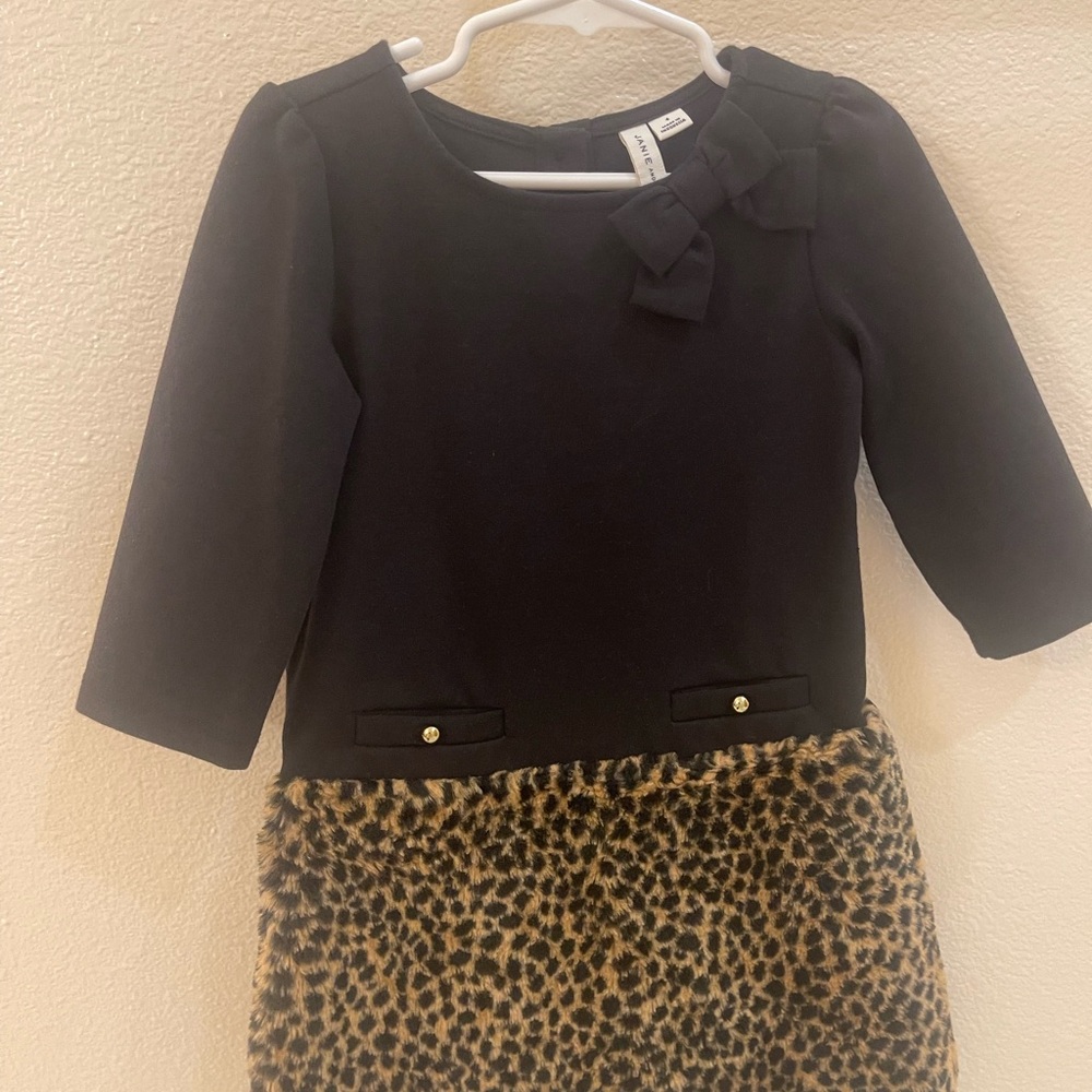 Janie and Jack Black and Brown Leopard Dress